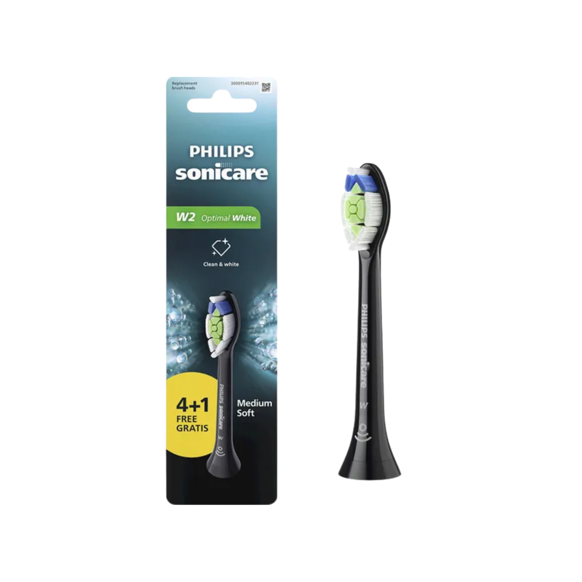 Rezerve periute Philips Sonicare W2 Optimal White HX6065/88, 5 buc, Black