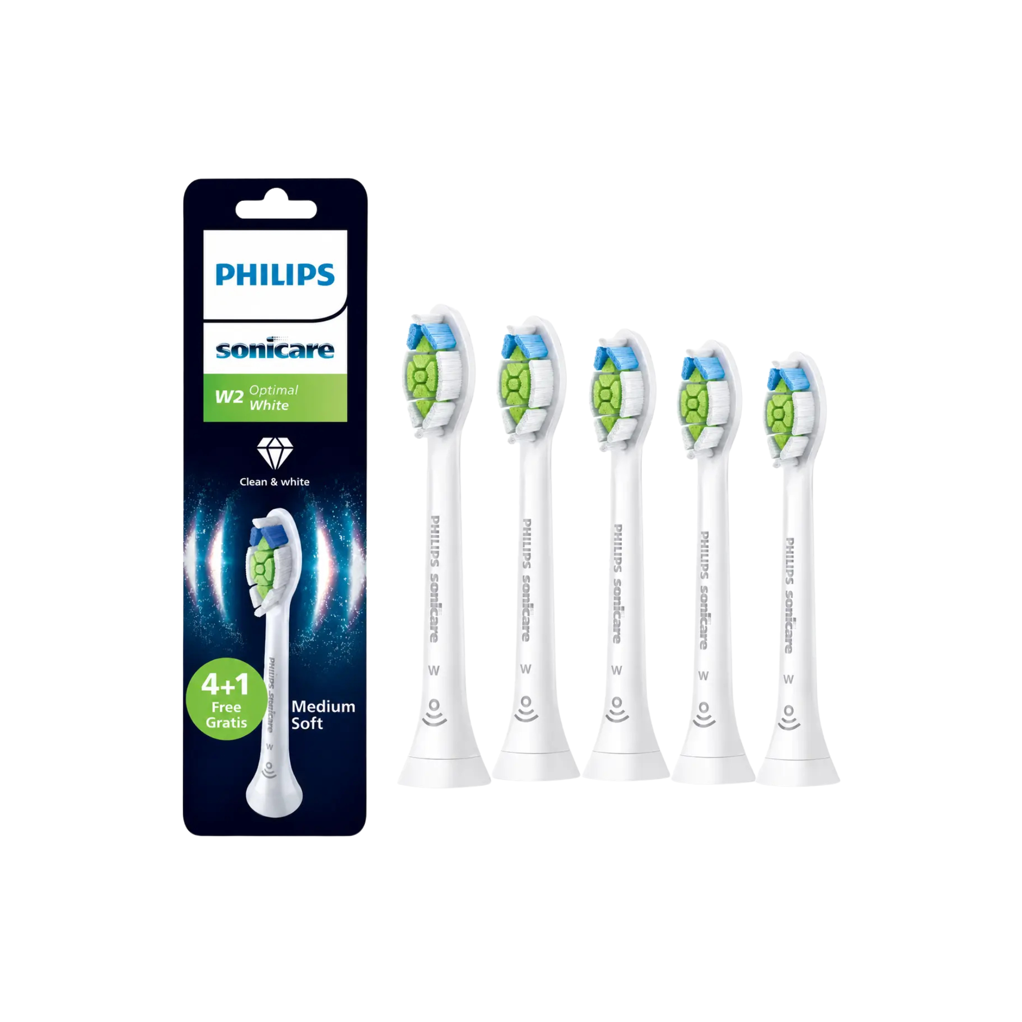 Rezerve periute Philips Sonicare W2 Optimal White HX6065/87, 5 buc, White
