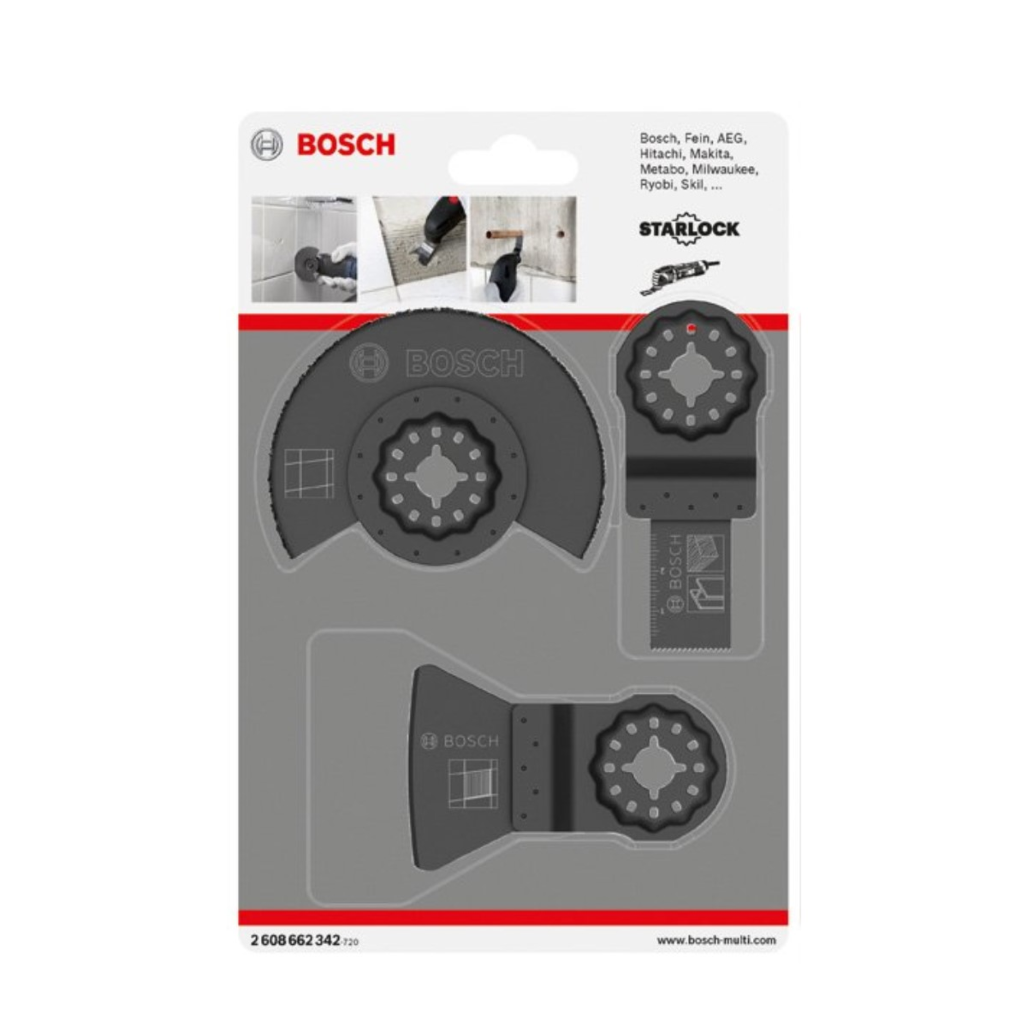 Set 3 accesorii multicutter Bosch Professional pentru placi ceramice PRO
