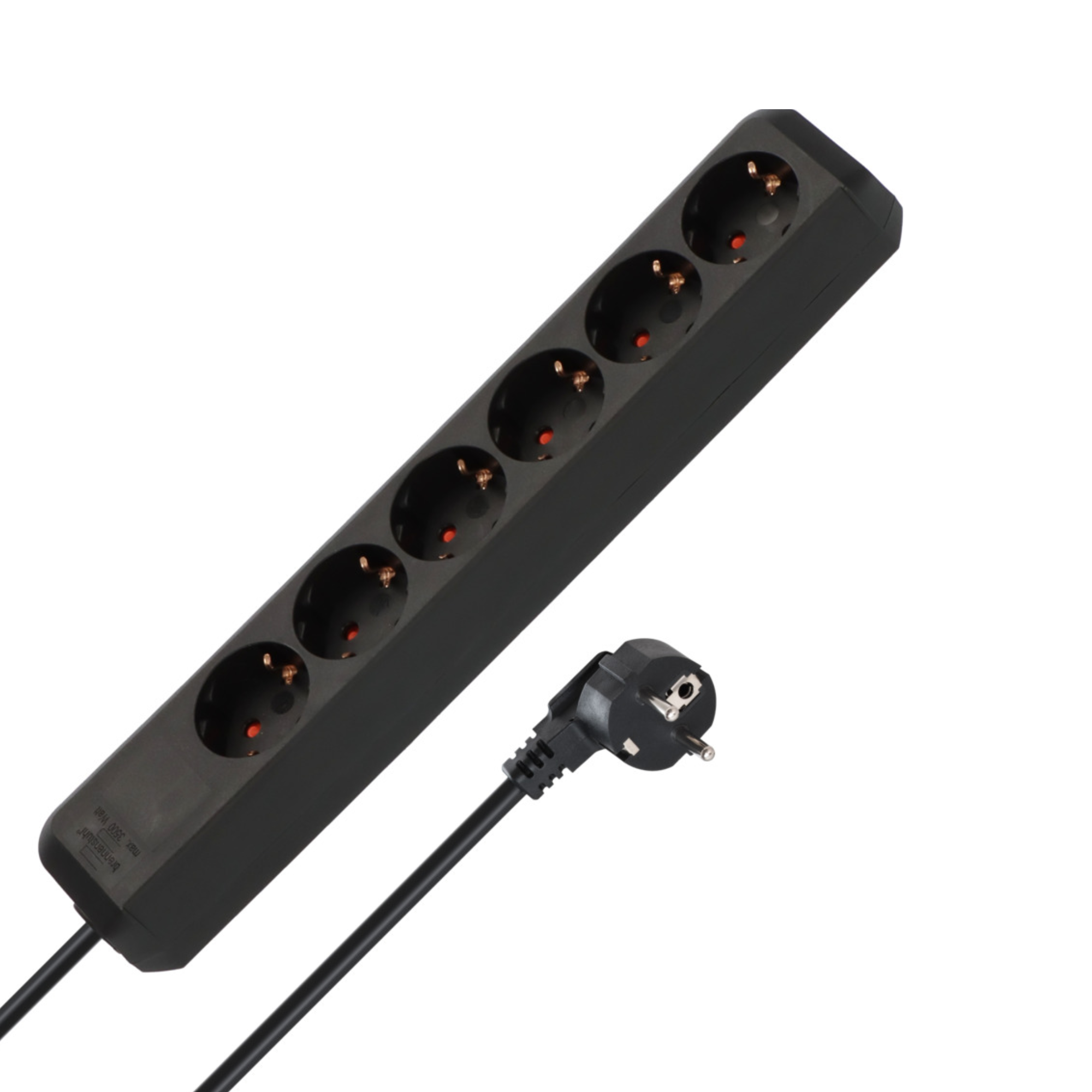 Prelungitor Brennenstuhl H05VV-F Eco-Line cu 6 prize, negru, 1,5 m