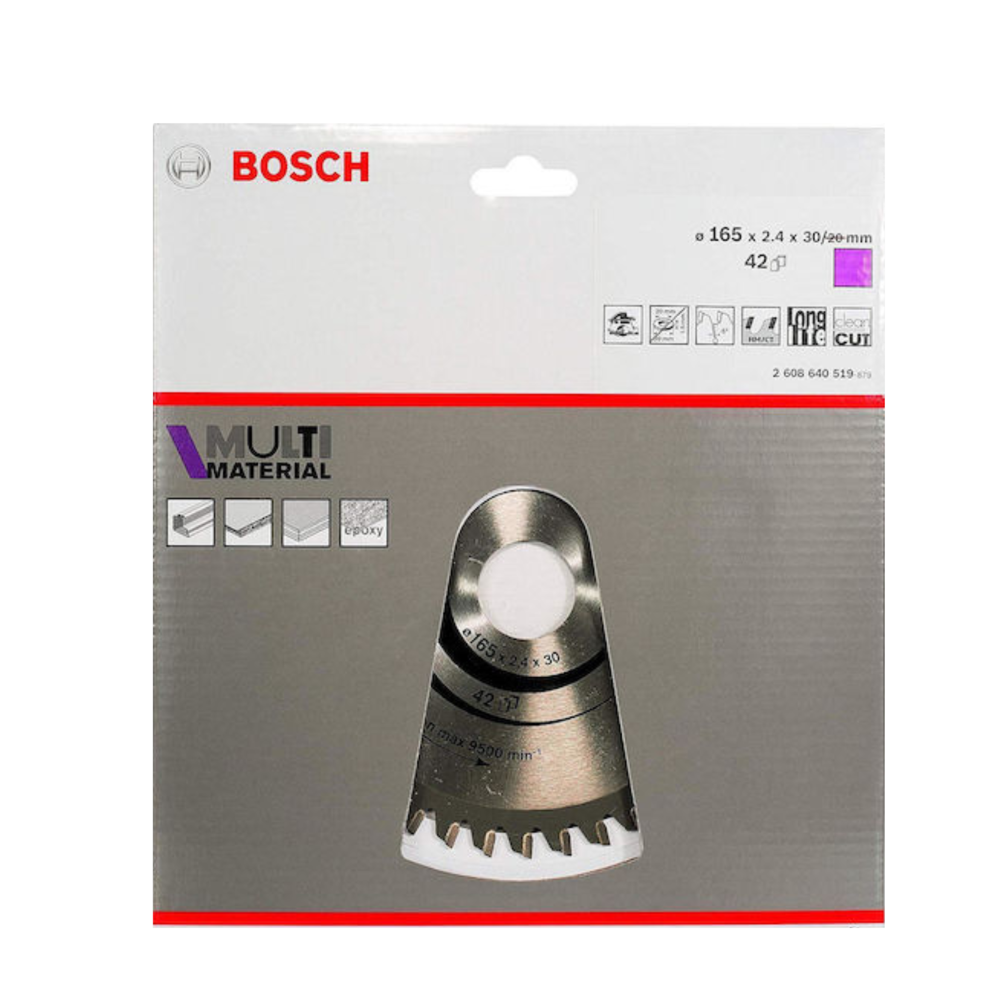 Panza fierastrau circular Bosch, 165 x 30/20 x 2.4 mm, 42 T