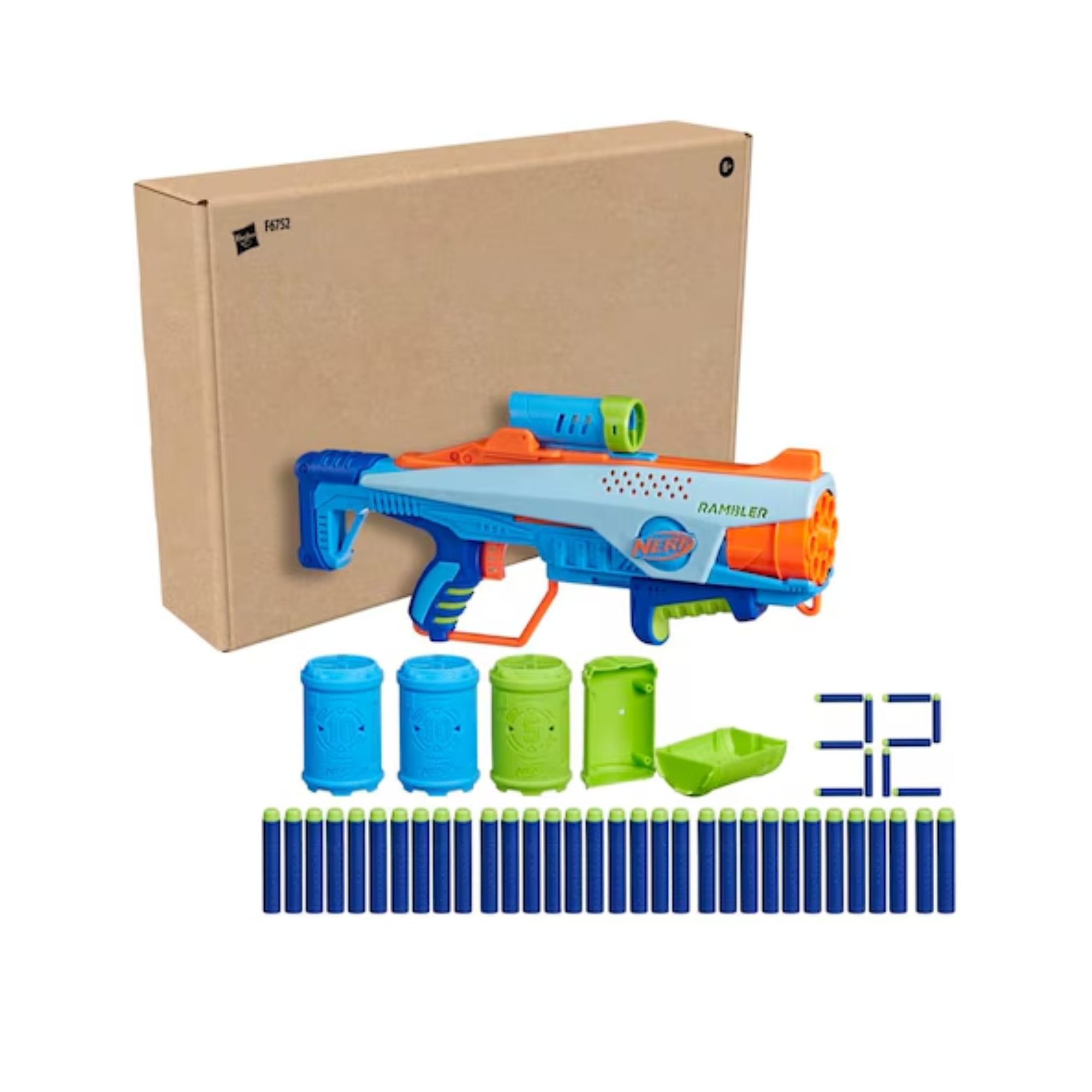 Pistol Blaster Nerf Elite Junior cu 32 de cartuse, 6 ani