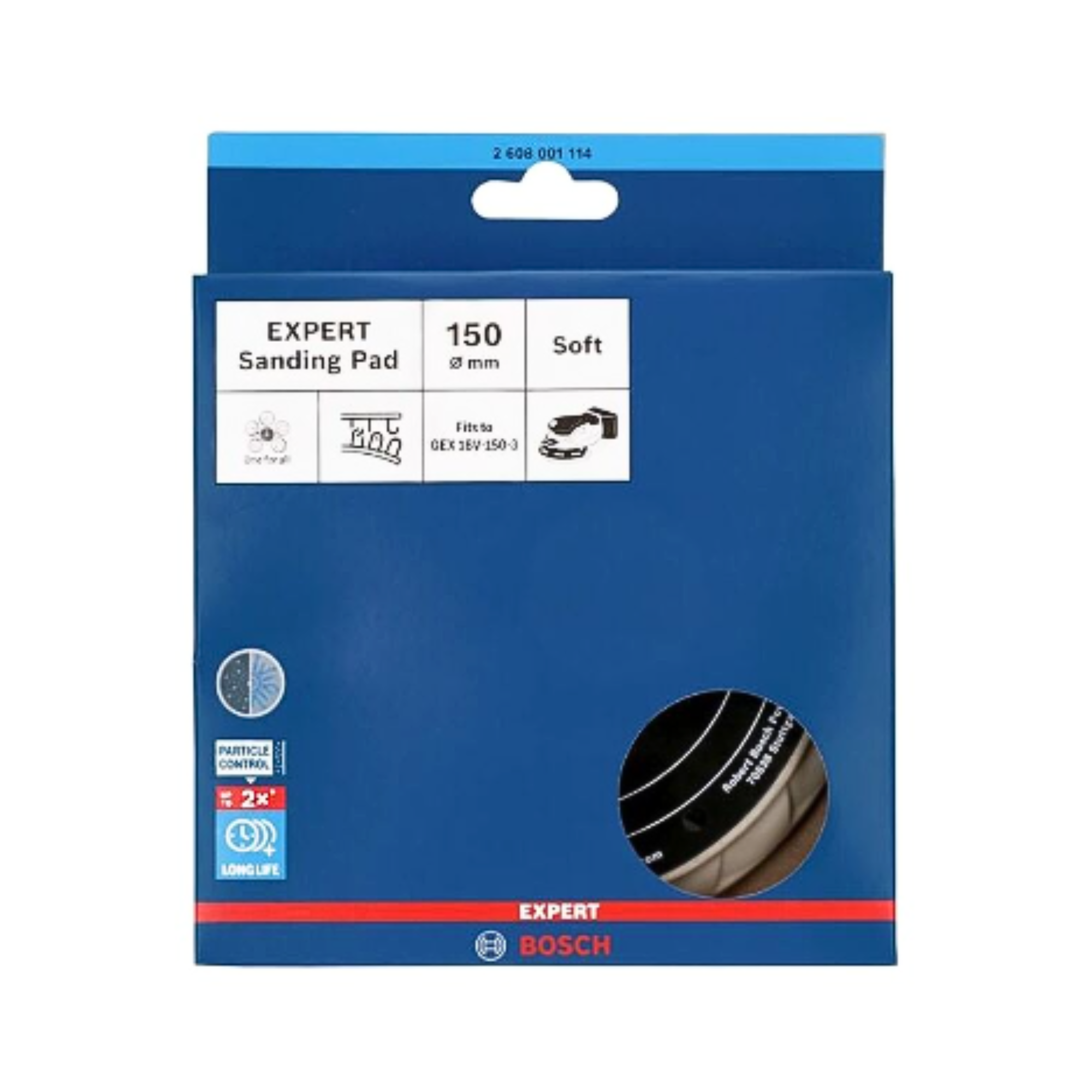 Taler moale Bosch pentru GEX 18V-150-3, Expert Sanding Pad, 150 mm