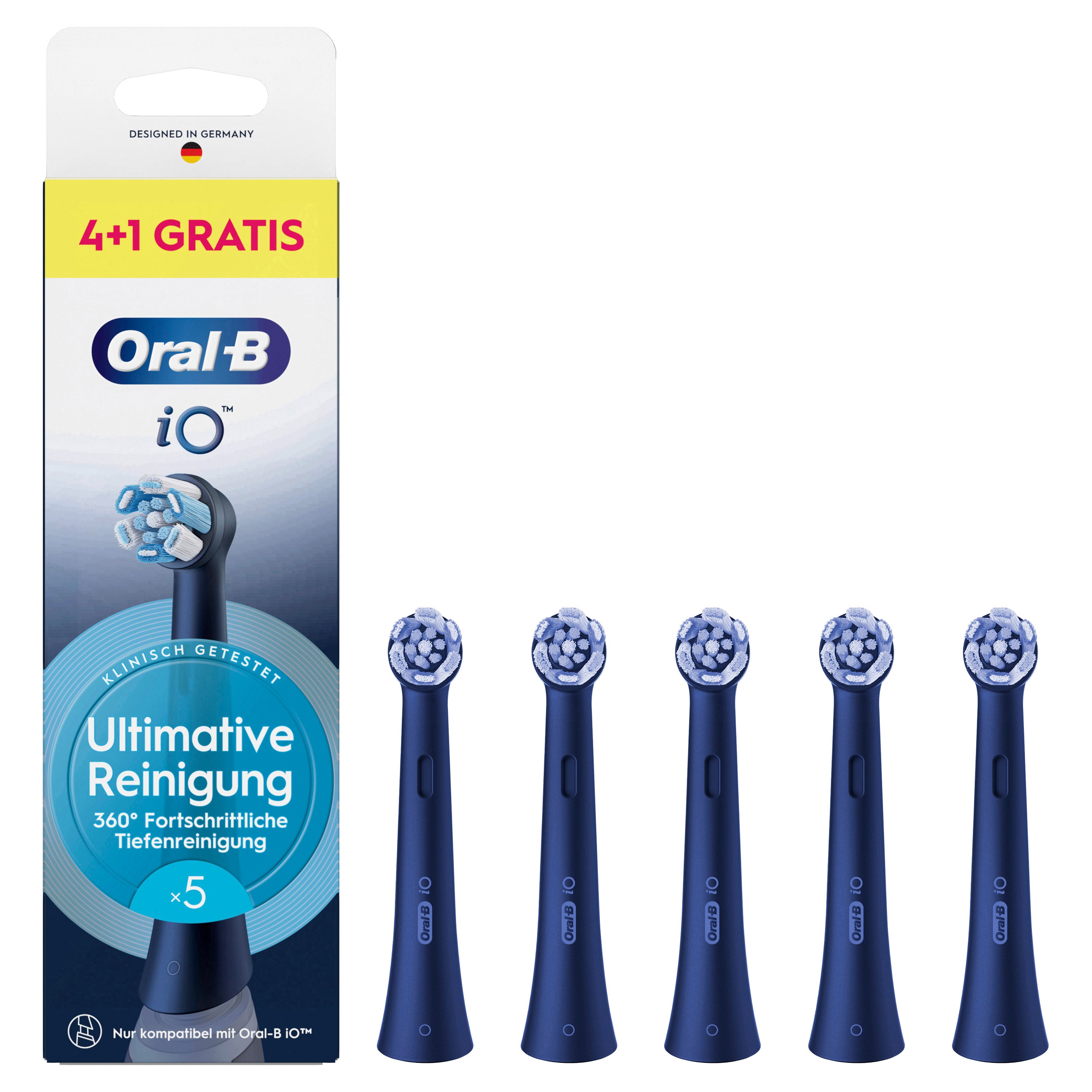Rezerve periuta de dinti electrica Oral-B iO Ultimate Clean, compatibile doar cu seria iO, 5 buc, Negru