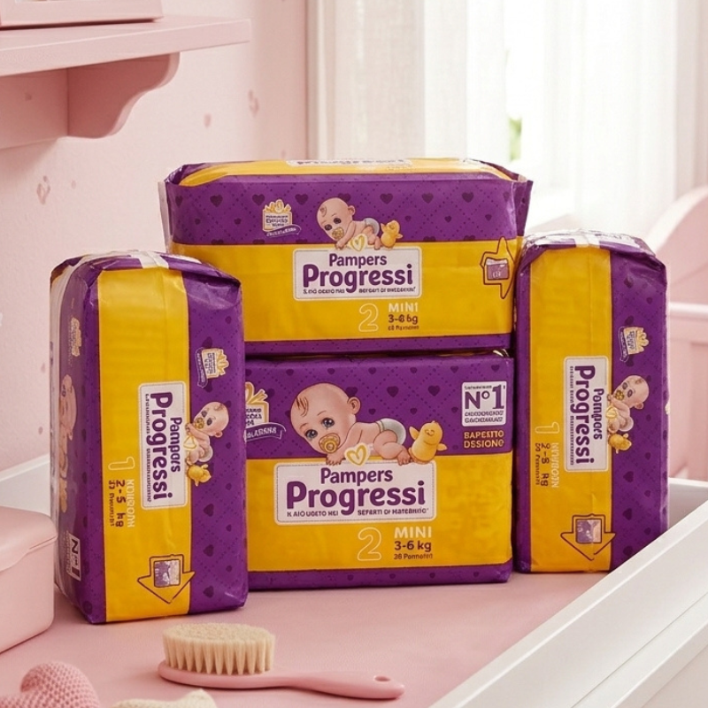 Pampers Scutece Progressi , Mărimea 1: Newborn 2–5 kg și Mărimea 2: Mini 3–6 kg