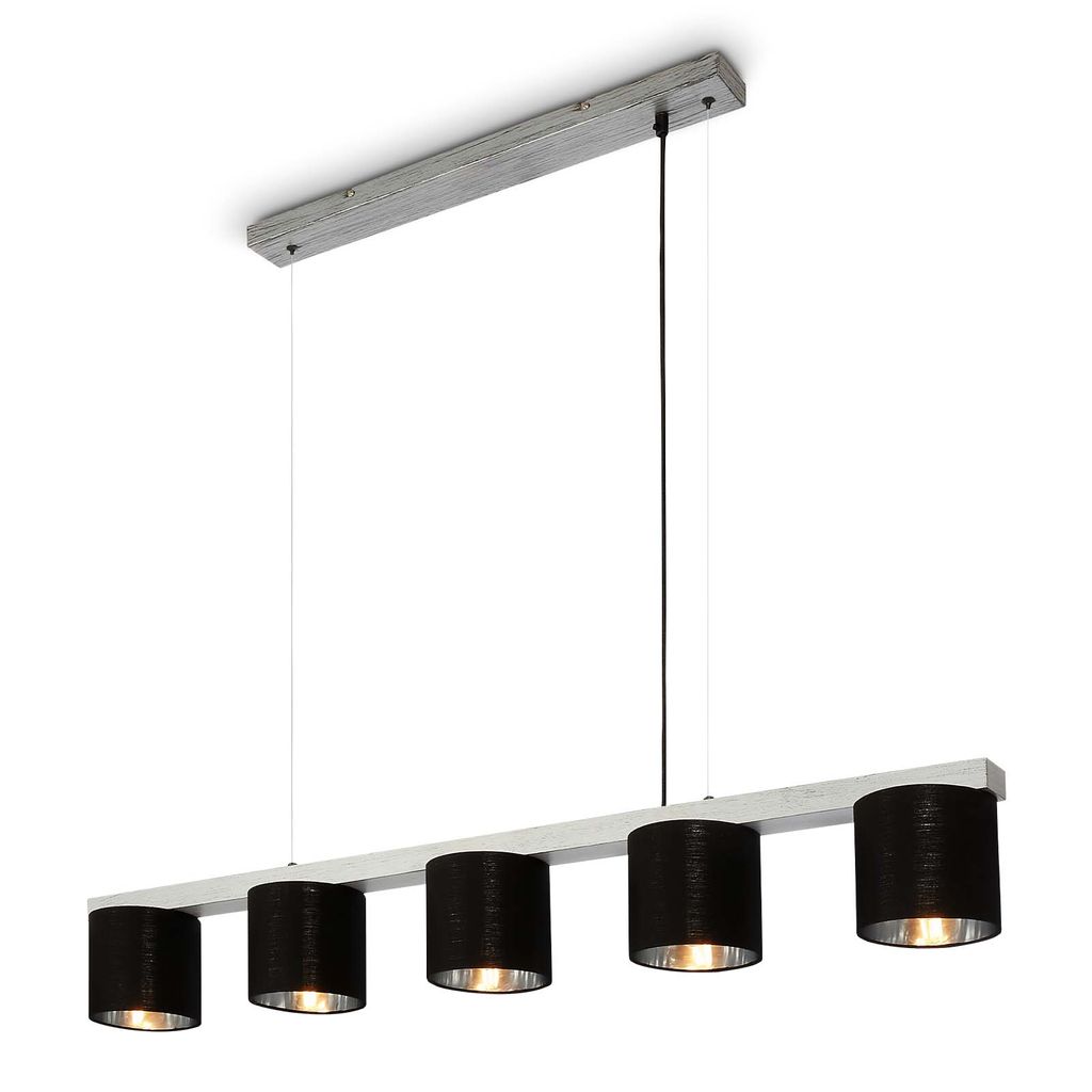 Lampă suspendată, 136 cm, excluzând 5 becuri E14, argintiu antic