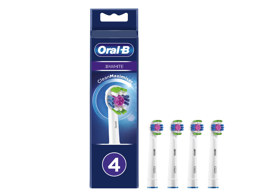 Rezerve periuta de dinti electrica Oral-B 3D White, Tehnologie CleanMaximiser, 4 buc