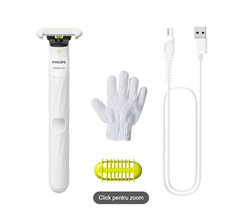Aparat de ras electric Philips OneBlade Intimate QP1924/24, Autonomie 30 minute, Wet&Dry (Alb)