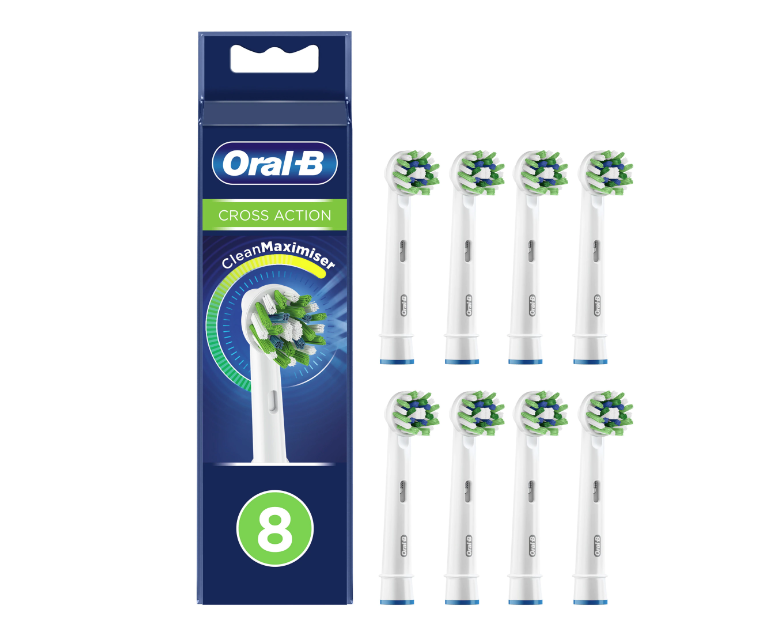 Rezerve periuta de dinti electrica Oral-B Cross Action, Tehnologie CleanMaximiser, 8 buc