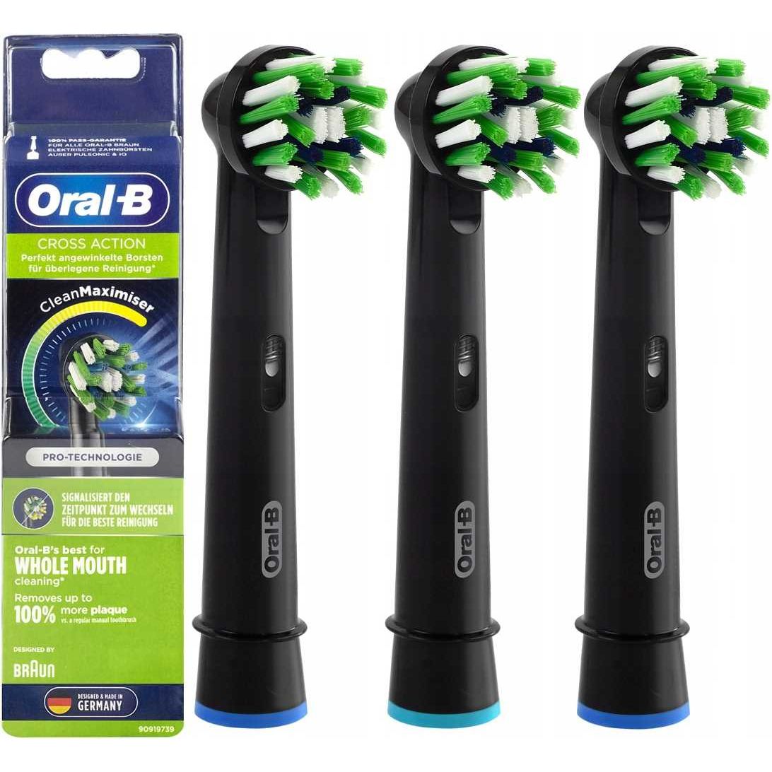 Set 3 rezerve pentru periuta electrica Oral-B, Cross Action, Negru