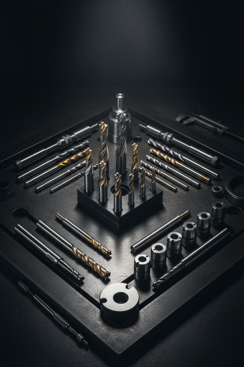 Accesorii pentru frezare - fundal întunecat