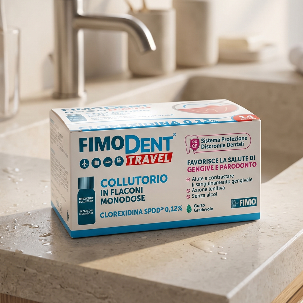 Fimodent Travel Apă de gură cu clorexidină 0,12%, 14 flacoane monodoză