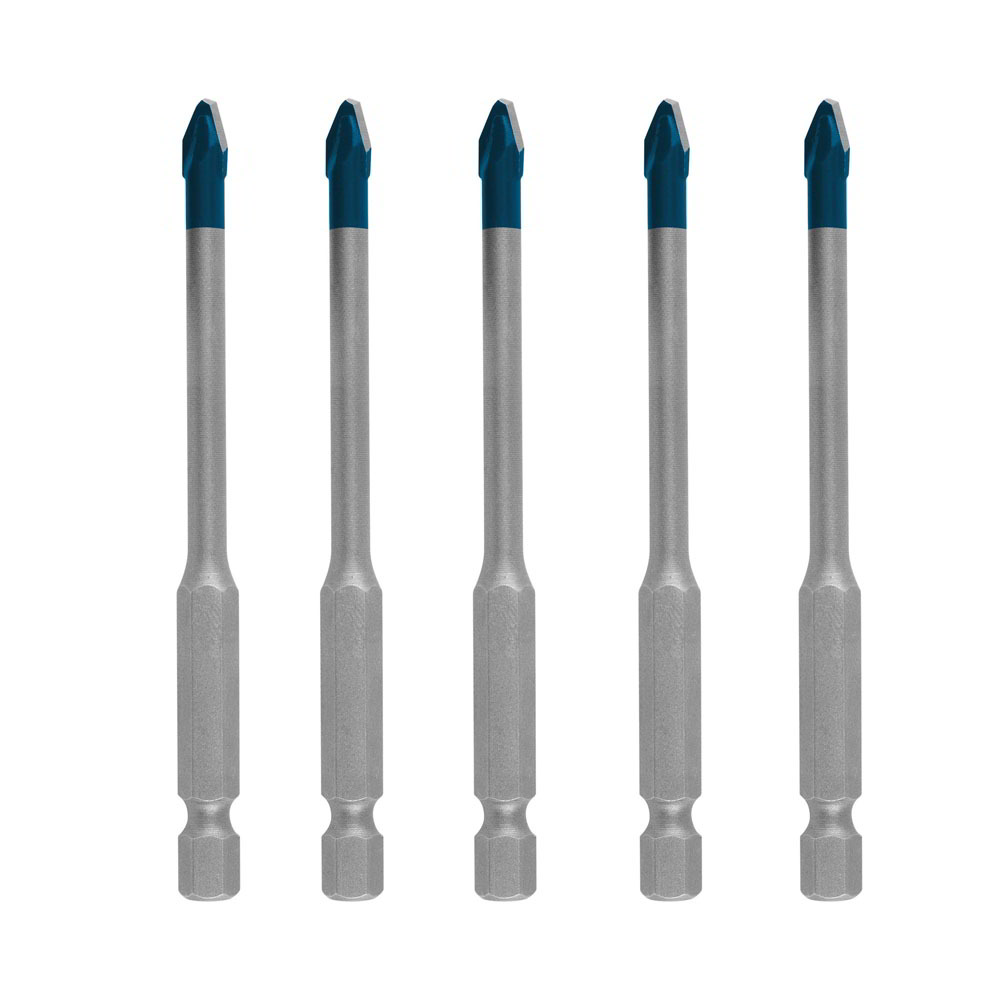 Set de 5 burghie HEX-9 EXPERT Bosch pentru placi ceramice, diametru 5 mm