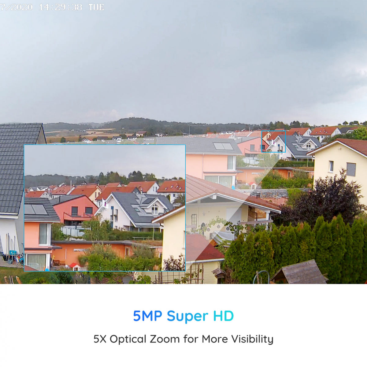 Camera de supraveghere Reolink E560 - 4K 8MP Wi-Fi 6 Smart PTZ Camera, cu urmarire automata, zoom optic 3X, viziune nocturna color, alerta audio si vizuala, comunicare bidirectionala in timp real