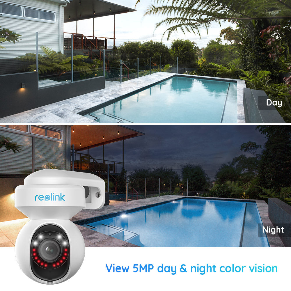 Camera de supraveghere Reolink E560 - 4K 8MP Wi-Fi 6 Smart PTZ Camera, cu urmarire automata, zoom optic 3X, viziune nocturna color, alerta audio si vizuala, comunicare bidirectionala in timp real