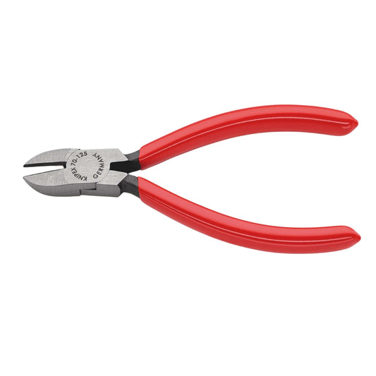 Cleste sfic Knipex cu tais lateral cap slefuit si maner acoperit cu plastic 125 mm