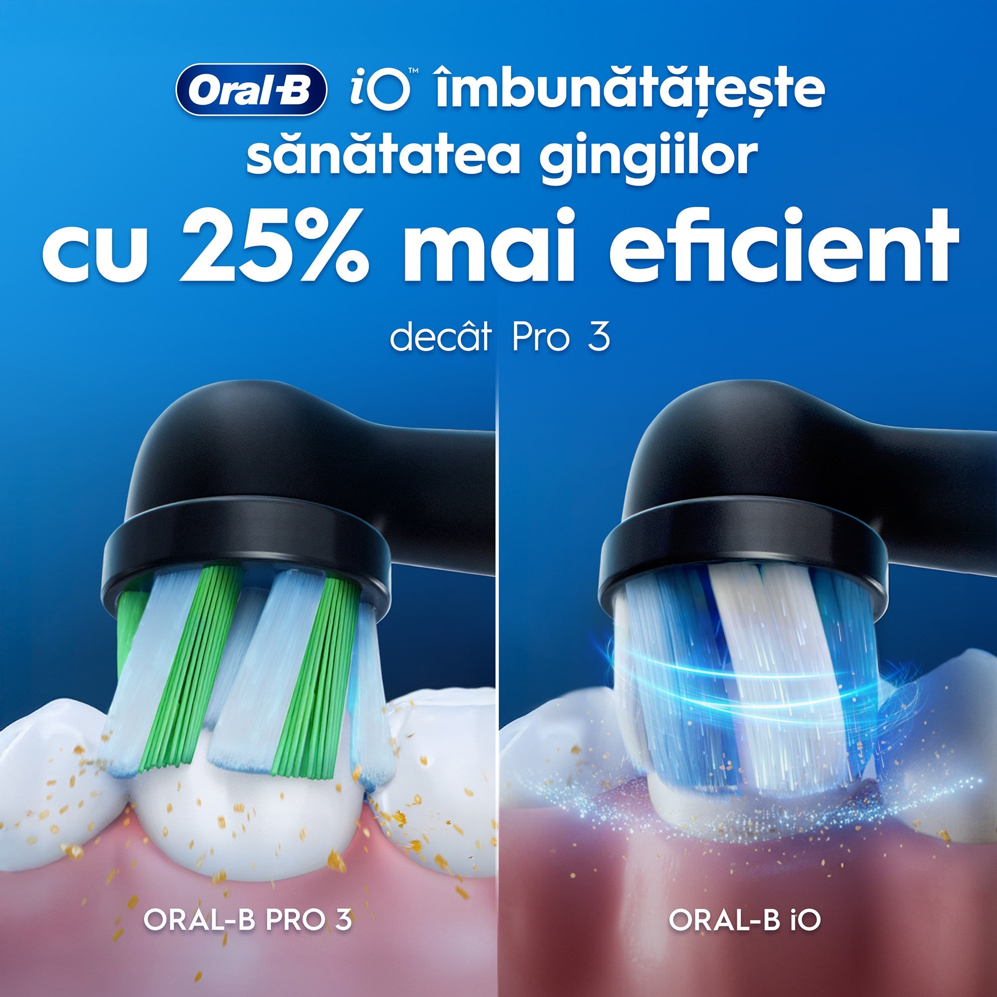 Set periuta de dinti electrica Oral-B iO2 + 3 capete de periaj cu 3 intensitati de periaj, Trusa de calatorie, Negru