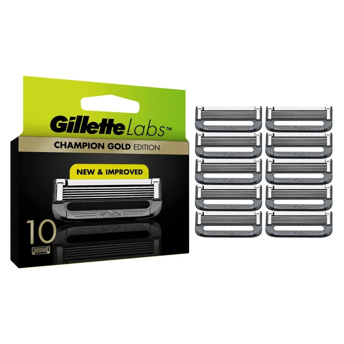 Rezerve de ras Gillette Labs Champion Gold Edition, 10 bucati