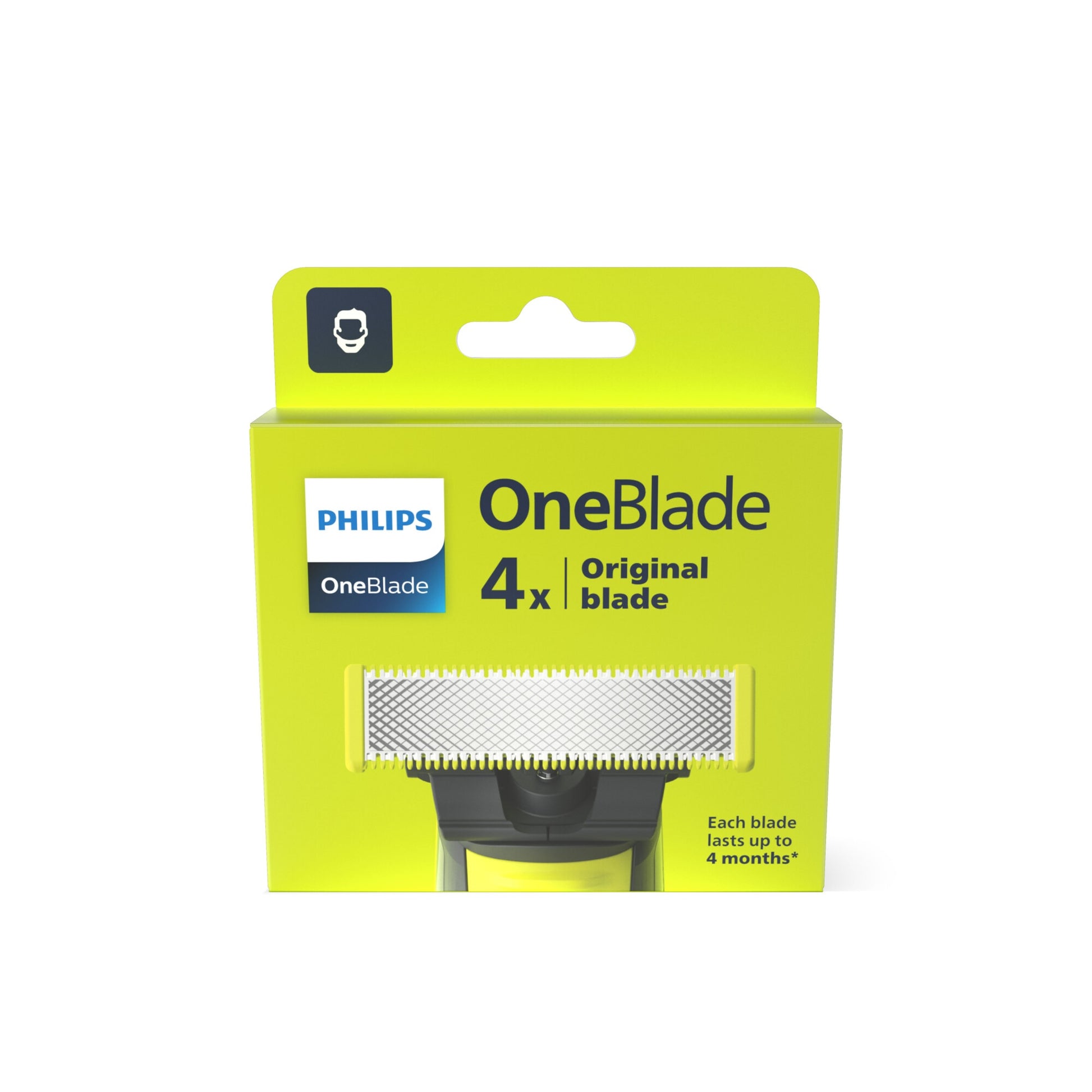 Rezerva PHILIPS OneBlade QP240/50 kit 4 lame, pentru orice model PHILIPS OneBlade si OneBladePro, Verde