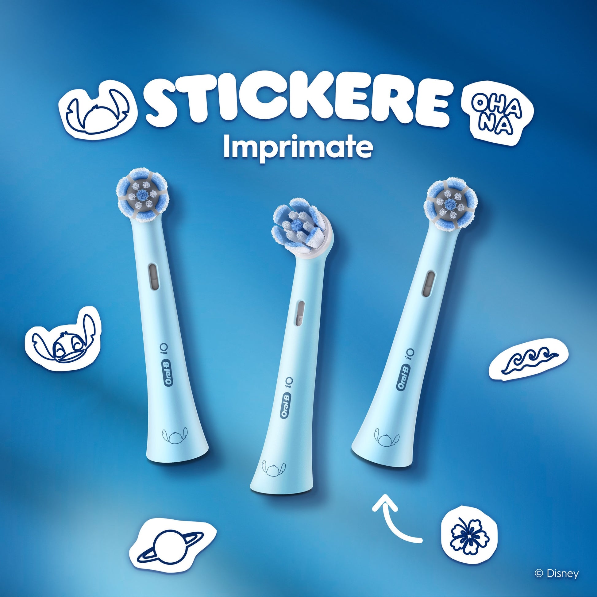 Rezerve periuta de dinti electrica Oral-B iO Kids Disney Stitch, pentru copii cu varsta peste 6 Ani, 4 bucati