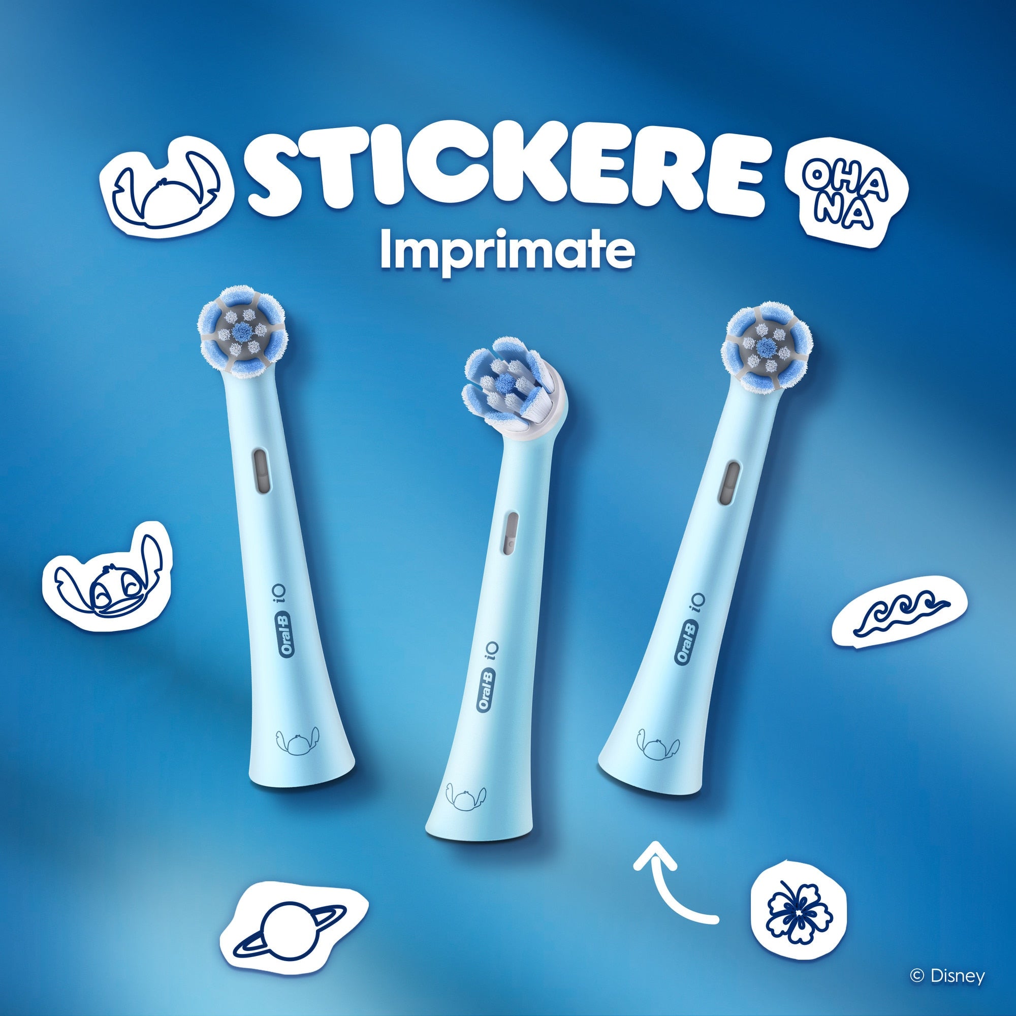 Rezerve periuta de dinti electrica Oral-B iO Kids Disney Stitch, pentru copii cu varsta peste 6 Ani, 4 bucati