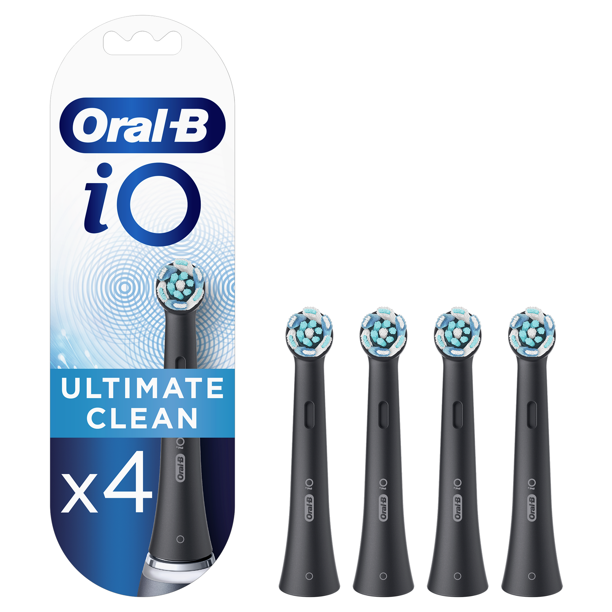 Rezerve periuta de dinti electrica Oral-B iO Ultimate Clean, compatibile doar cu seria iO, 4 buc, Negru