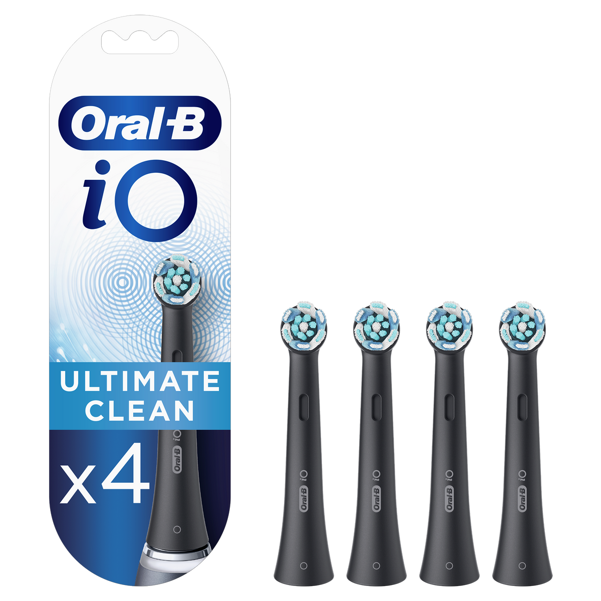 Rezerve periuta de dinti electrica Oral-B iO Ultimate Clean, compatibile doar cu seria iO, 4 buc, Negru