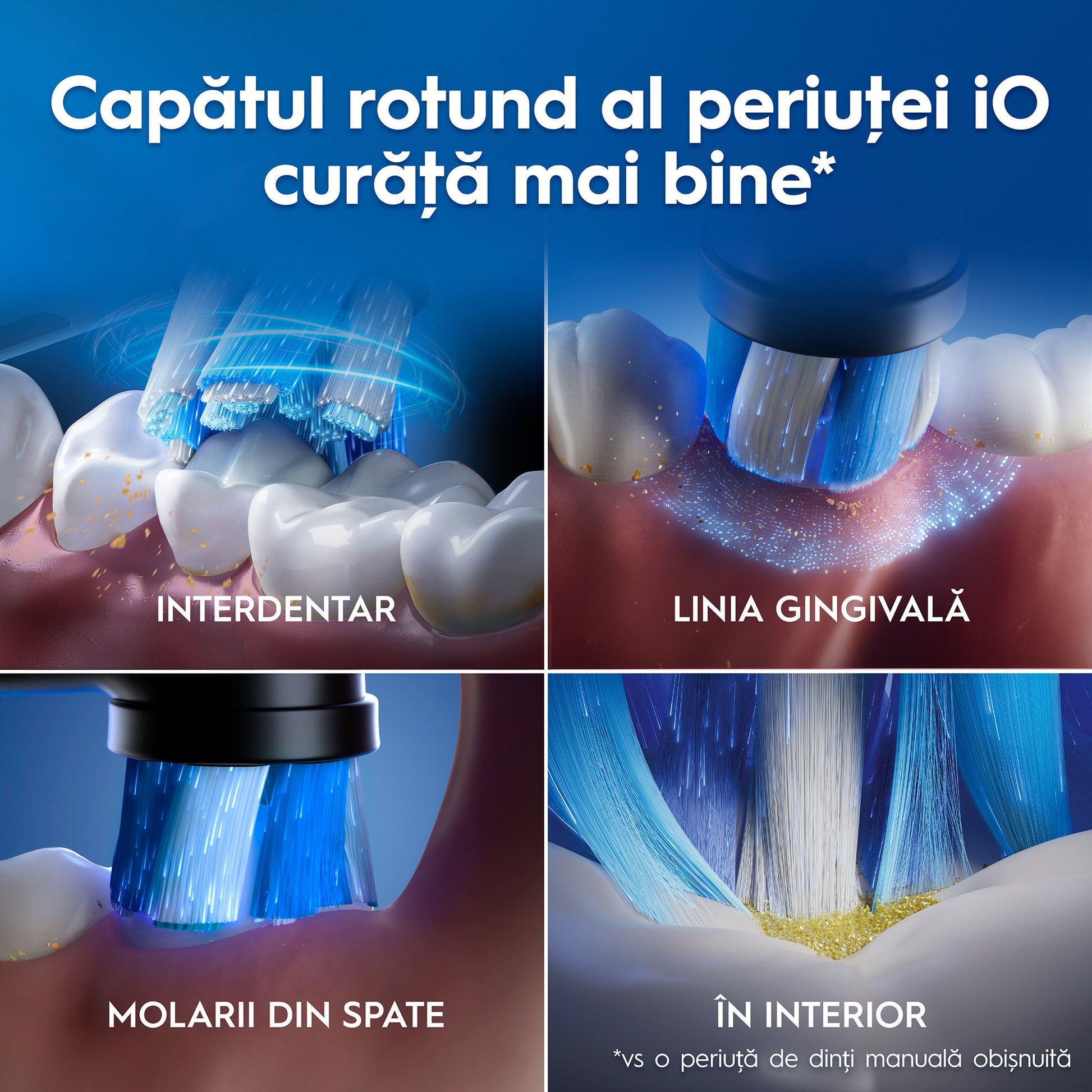Set periuta de dinti electrica Oral-B iO2 + 3 capete de periaj cu 3 intensitati de periaj, Trusa de calatorie, Negru