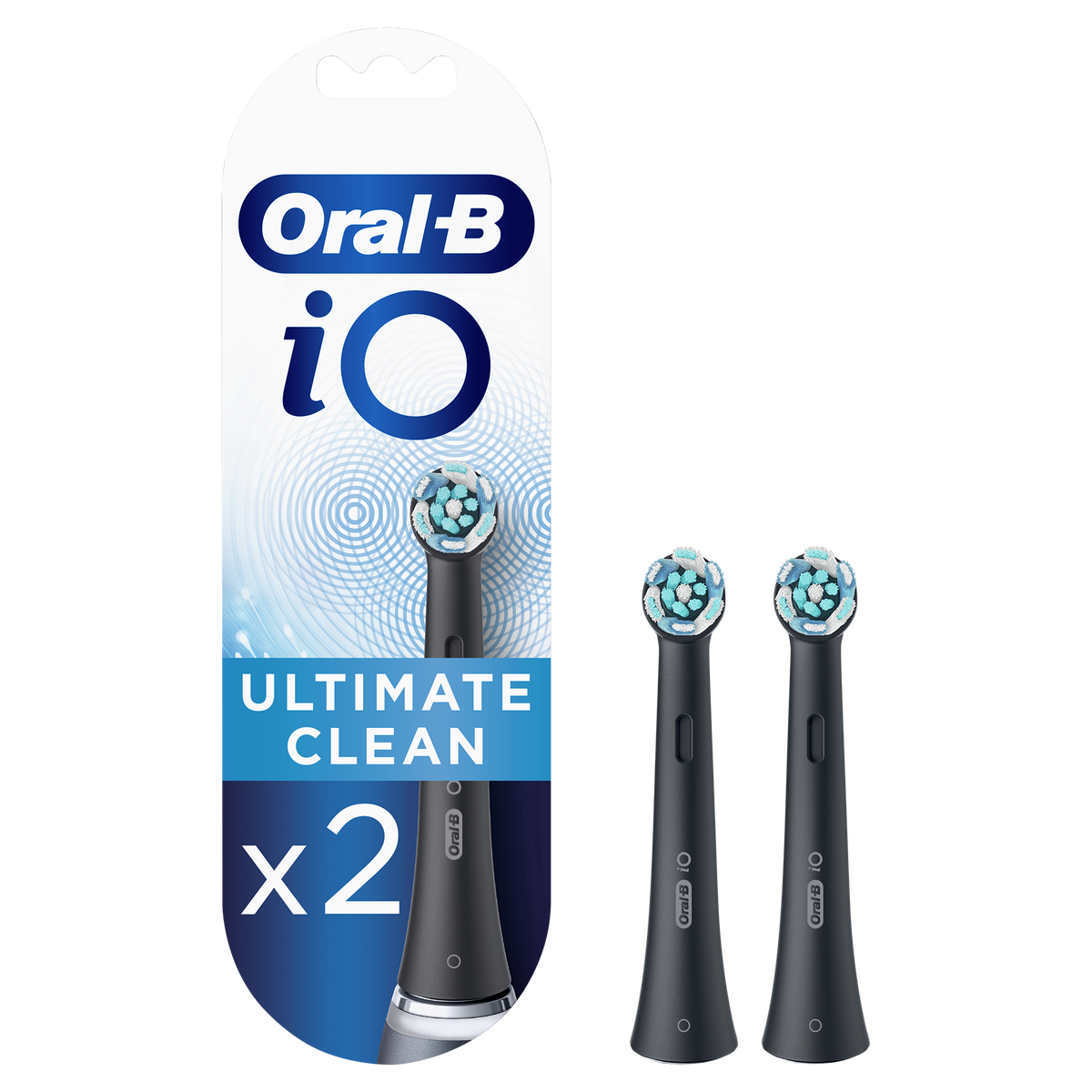 Rezerve periuta de dinti electrica Oral-B iO Ultimate Clean, compatibile doar cu seria iO, Negru, 2 buc