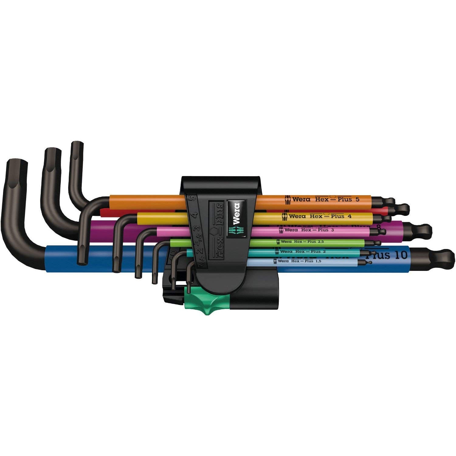 Set chei imbus multicolore cu cap sferic, WERA Hex-Plus, 9 piese