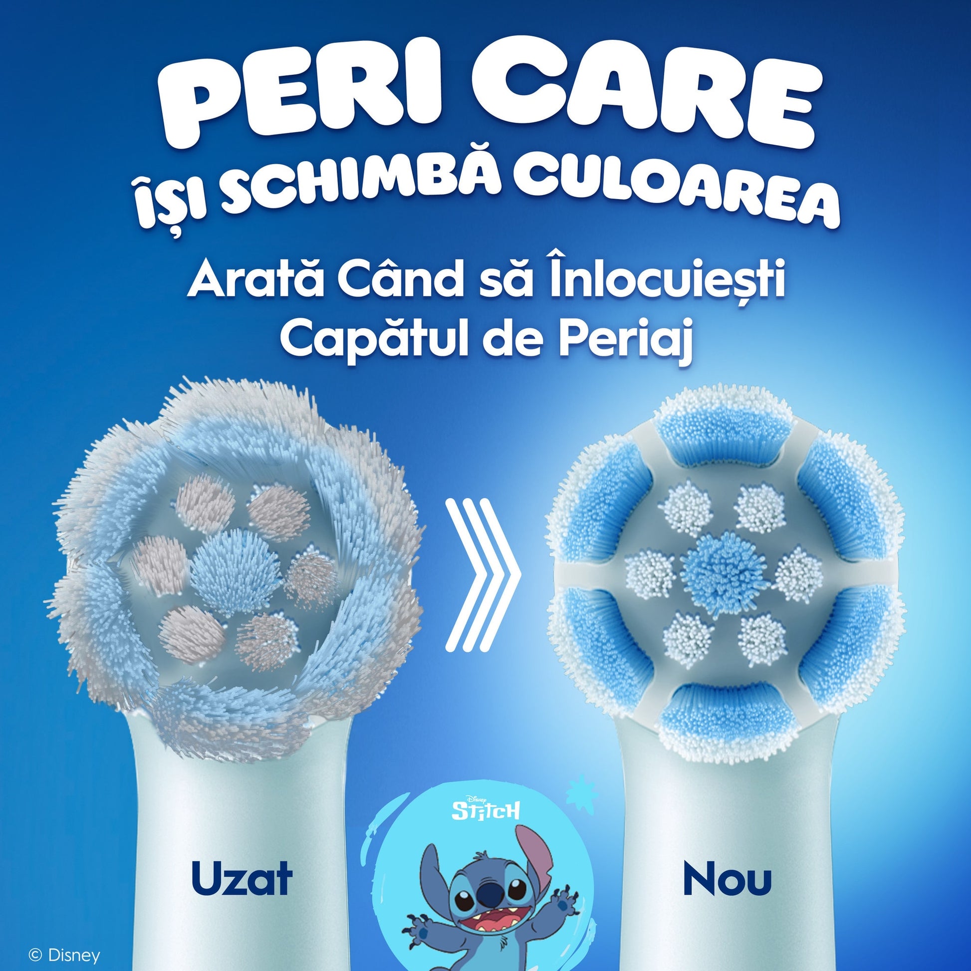 Rezerve periuta de dinti electrica Oral-B iO Kids Disney Stitch, pentru copii cu varsta peste 6 Ani, 4 bucati