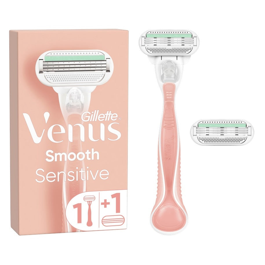 Aparat de ras pentru femei Gillette Venus Smooth Sensitive cu 1 rezerva, roz