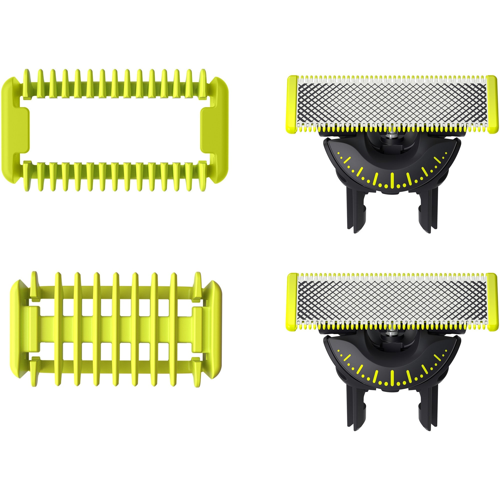 Rezerva OneBlade QP624/50, set fata si Corp: 2 lame 360 + 2 accesorii (pieptene pentru corp si accesoriu pentru protectie a zonelor intime/sensibile)