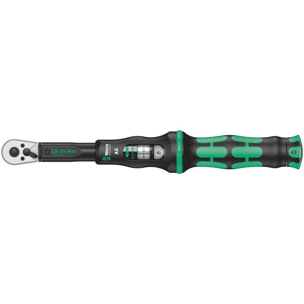 Cheie dinamometrica cu clichet reversibil, 290mm, 1/4", 2.5 - 25 Nm, Wera Click - Torque A5