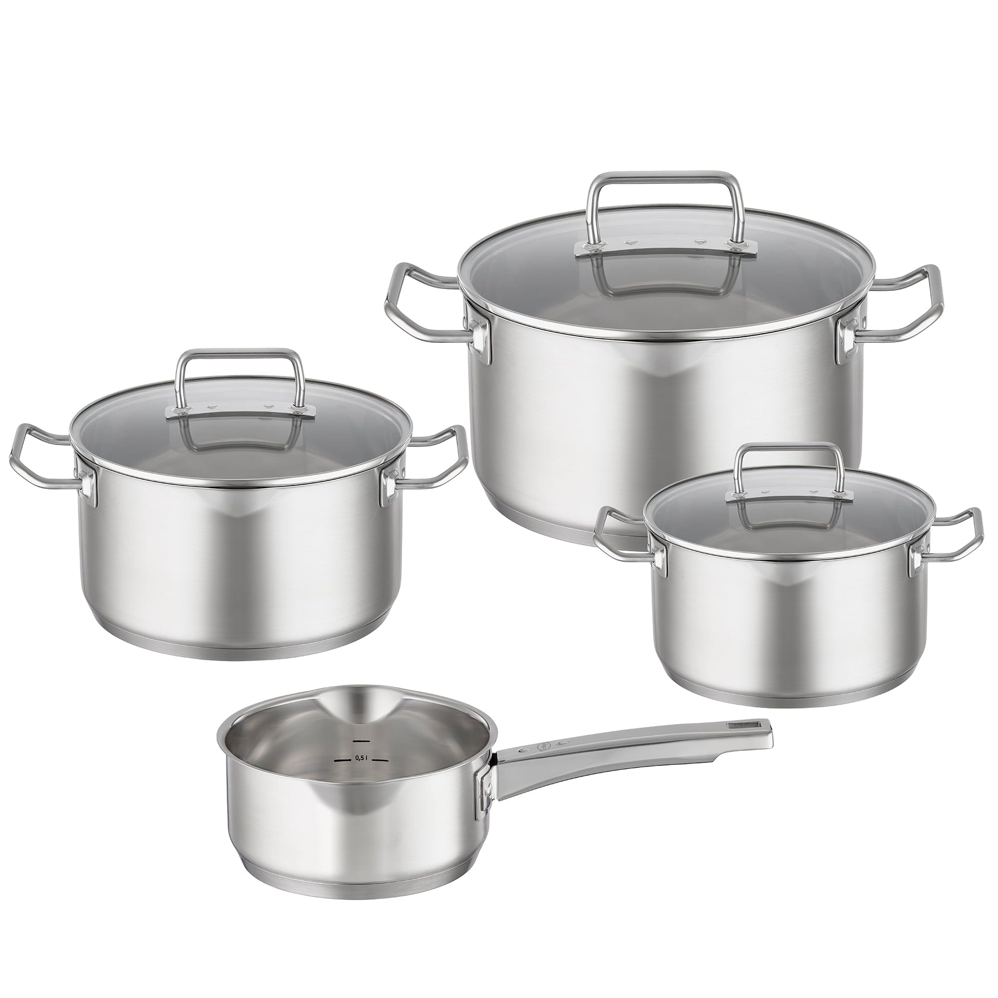 Set oale de gatit cu capac, otel inoxidabil, 7 piese, Rosle, Expertiso