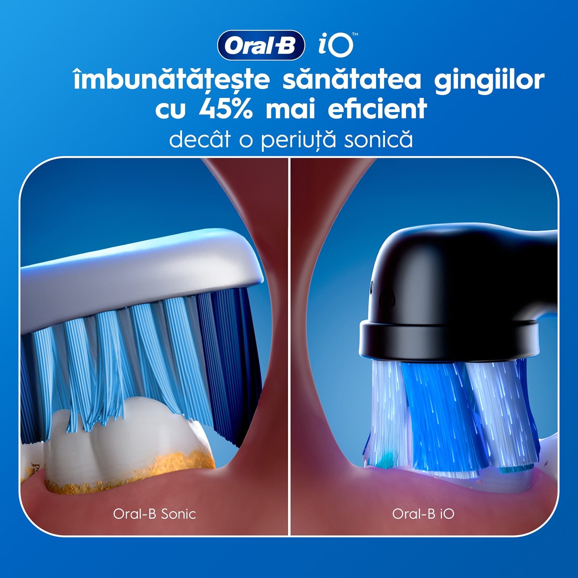 Set periuta de dinti electrica Oral-B iO2 + 3 capete de periaj cu 3 intensitati de periaj, Trusa de calatorie, Negru