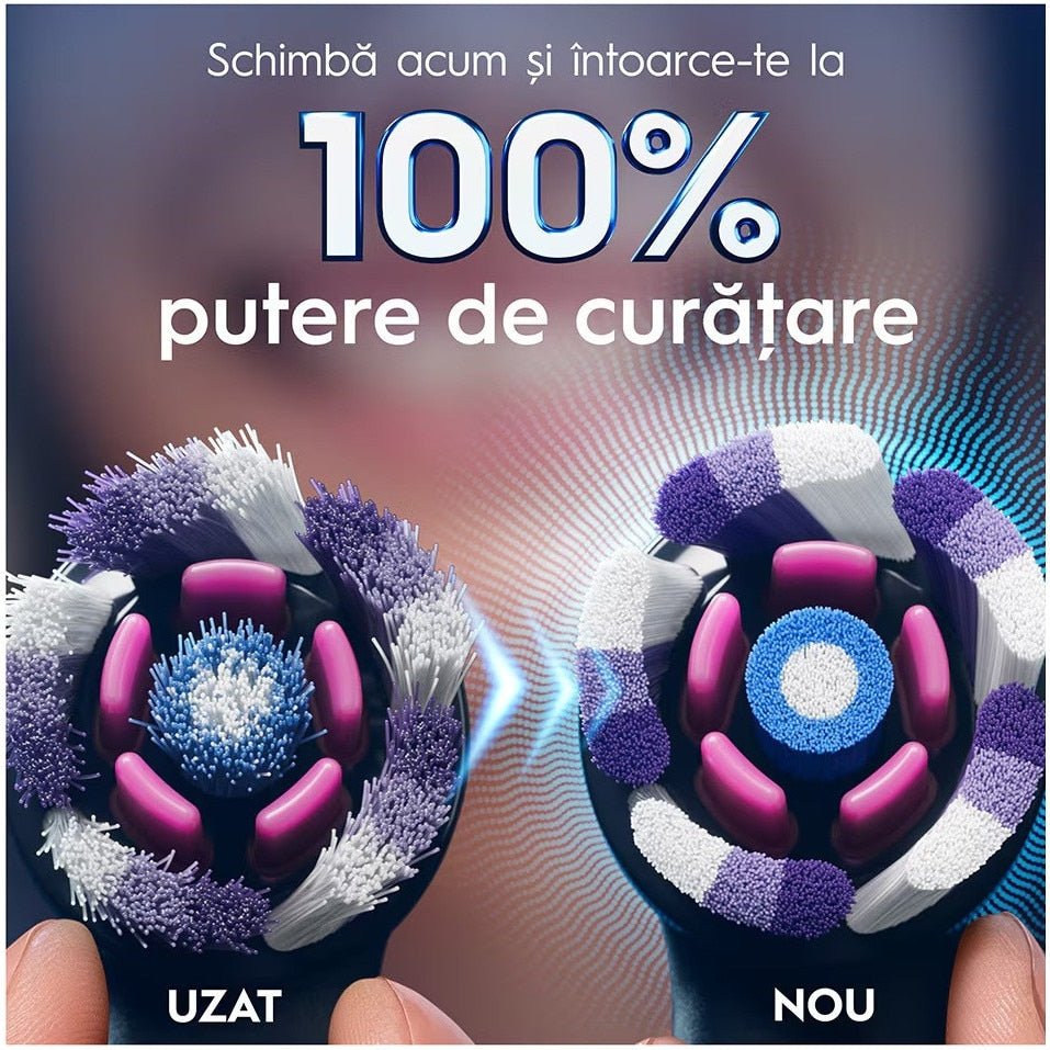 Set Rezerve periuta de dinti electrica Oral-B iO Radiant White, Negru, 3 buc