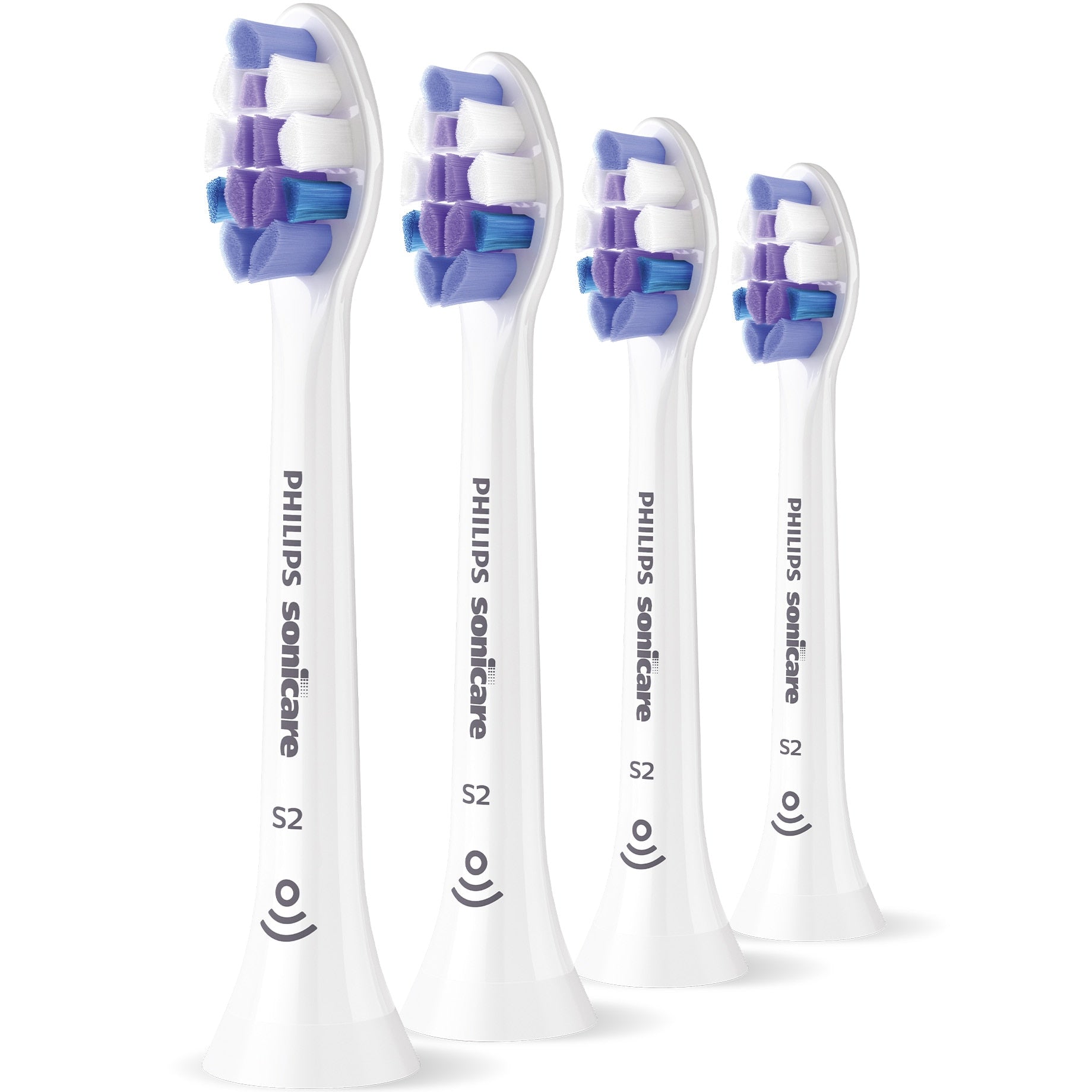 Rezerve Philips Sonicare Sensitive HX6054/87, pachet de 4 capete de periere, Standard, click-on, sincronizarea modurilor BrushSync, Alb