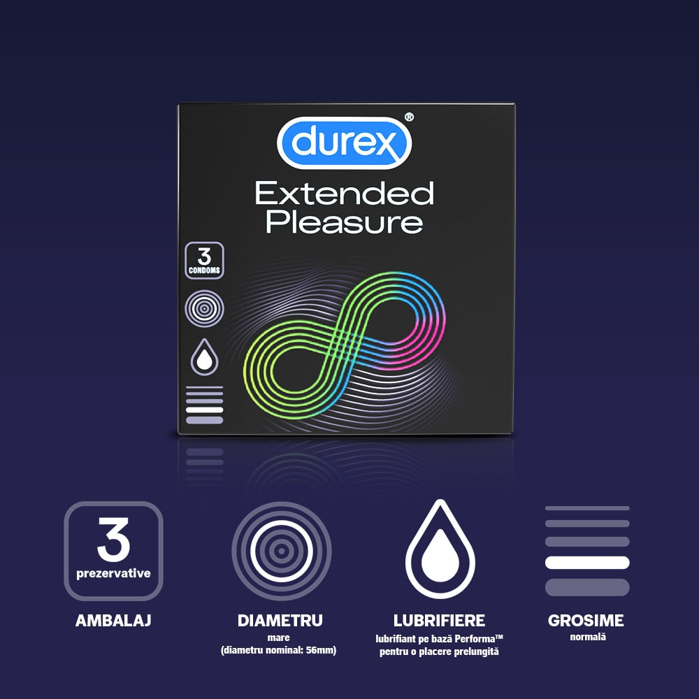 Prezervative Durex Extended Pleasure, 3 buc