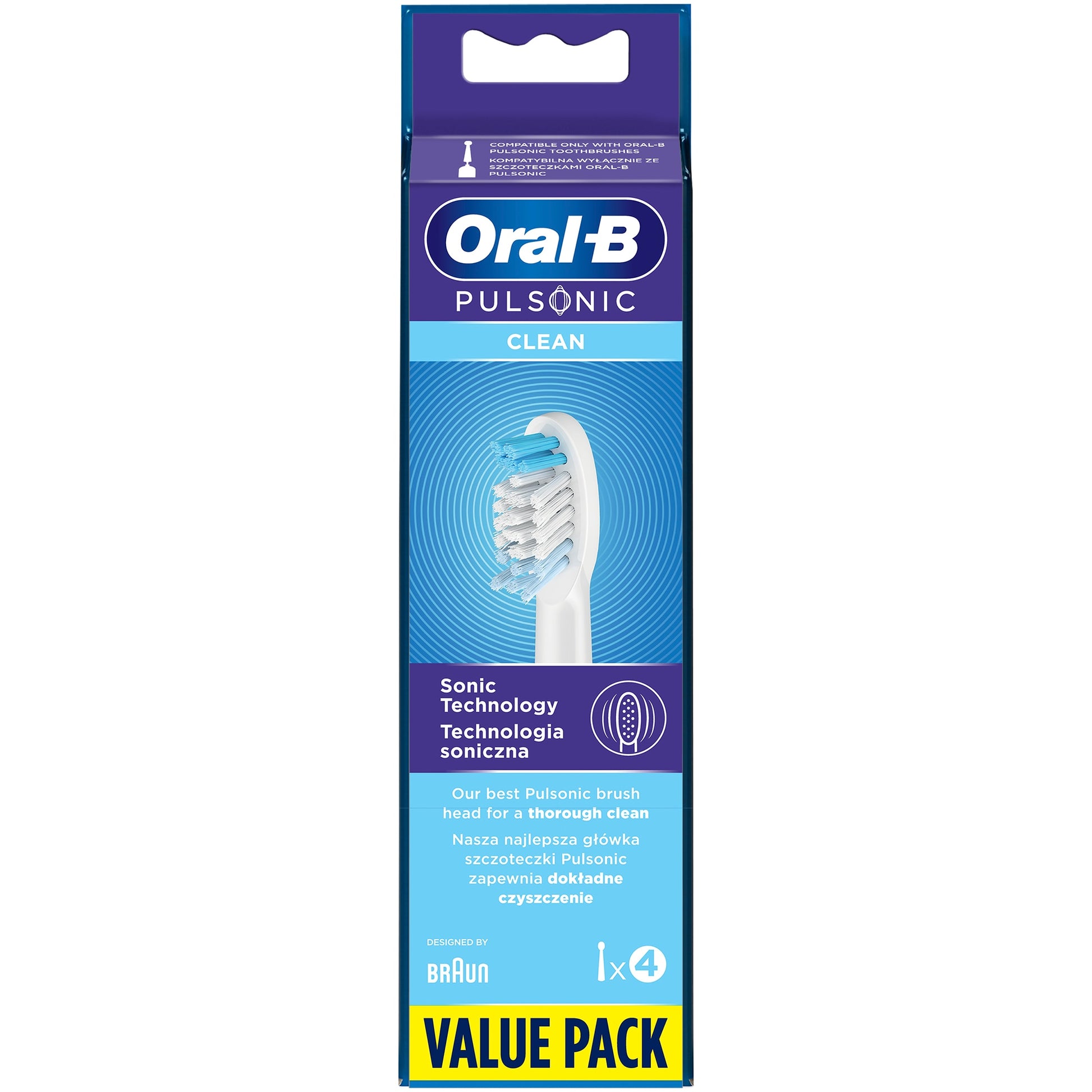 Cap periuta de dinti, Oral-B, Pulsonic Clean, 4 bucati, Alb