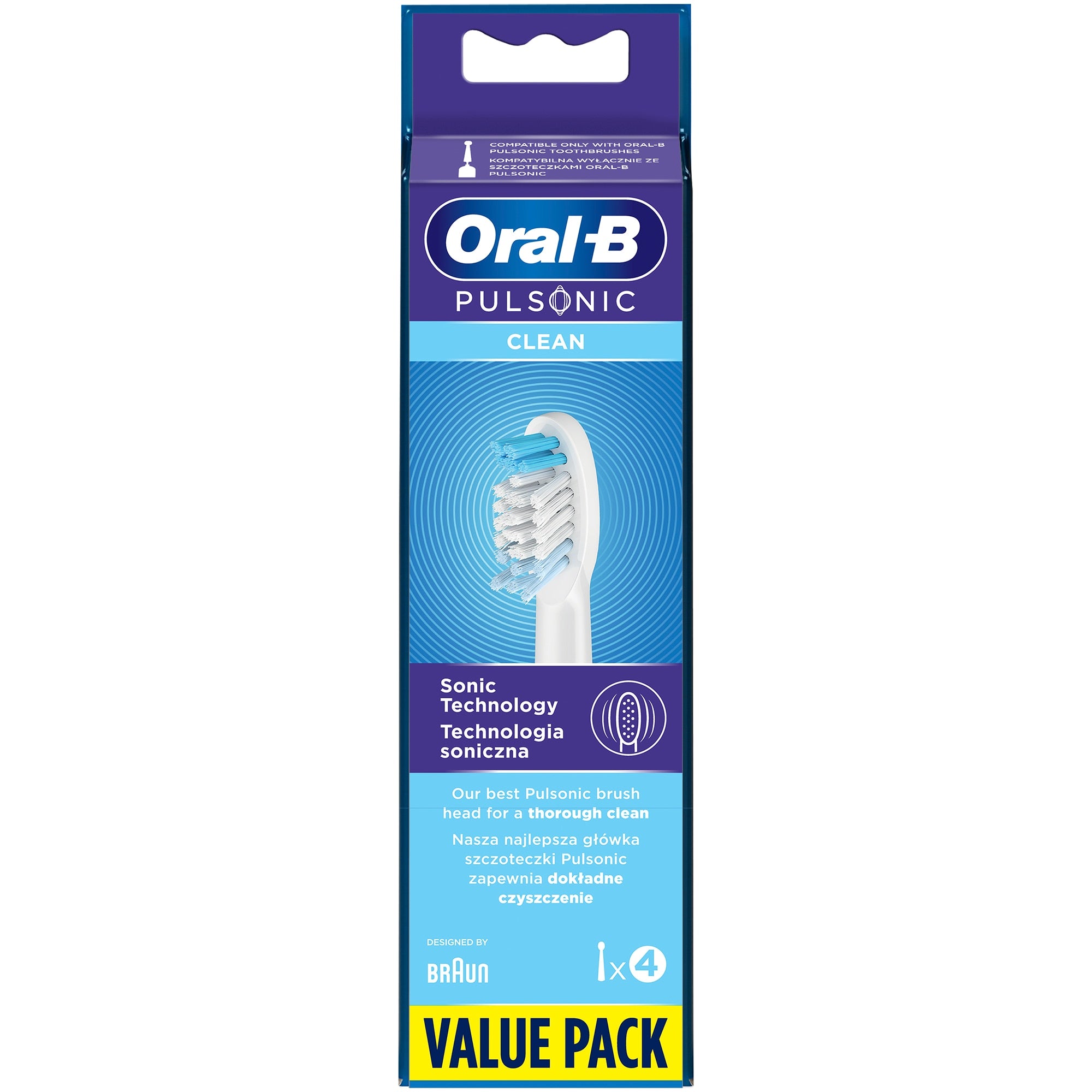 Cap periuta de dinti, Oral-B, Pulsonic Clean, 4 bucati, Alb