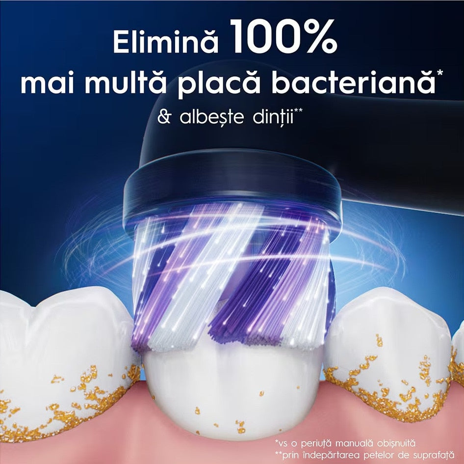 Set Rezerve periuta de dinti electrica Oral-B iO Radiant White, Negru, 3 buc