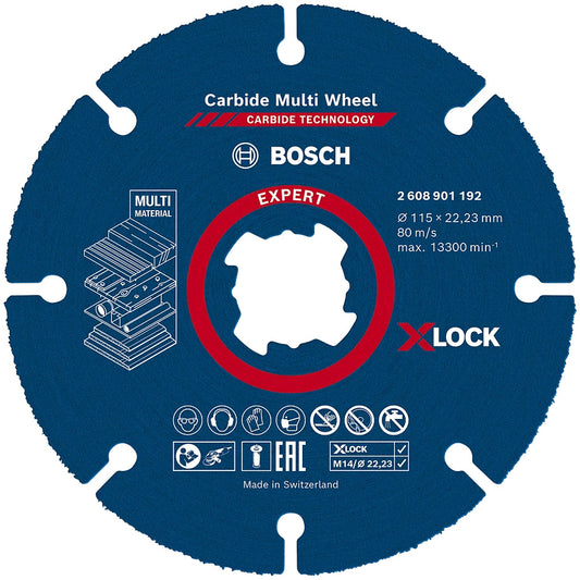 Disc de taiere Bosch Expert Carbide Multi Wheel X-LOCK 2608901192, 115 mm diametru disc