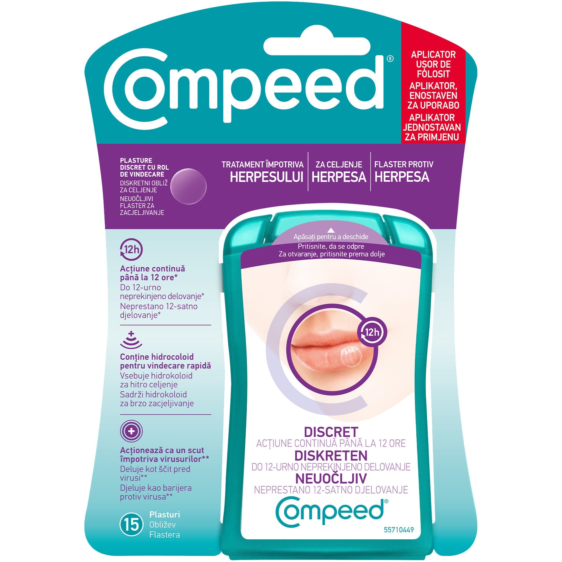 Plasture Anti-Herpes Compeed, pentru zi, 15 buc