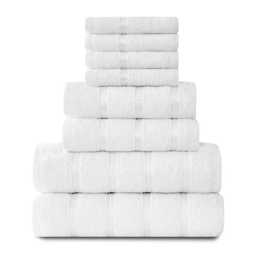 Gaveno Cavailia Set de 8 bile de prosoape luxoase Boston (4 fețe, ALB, Alb)