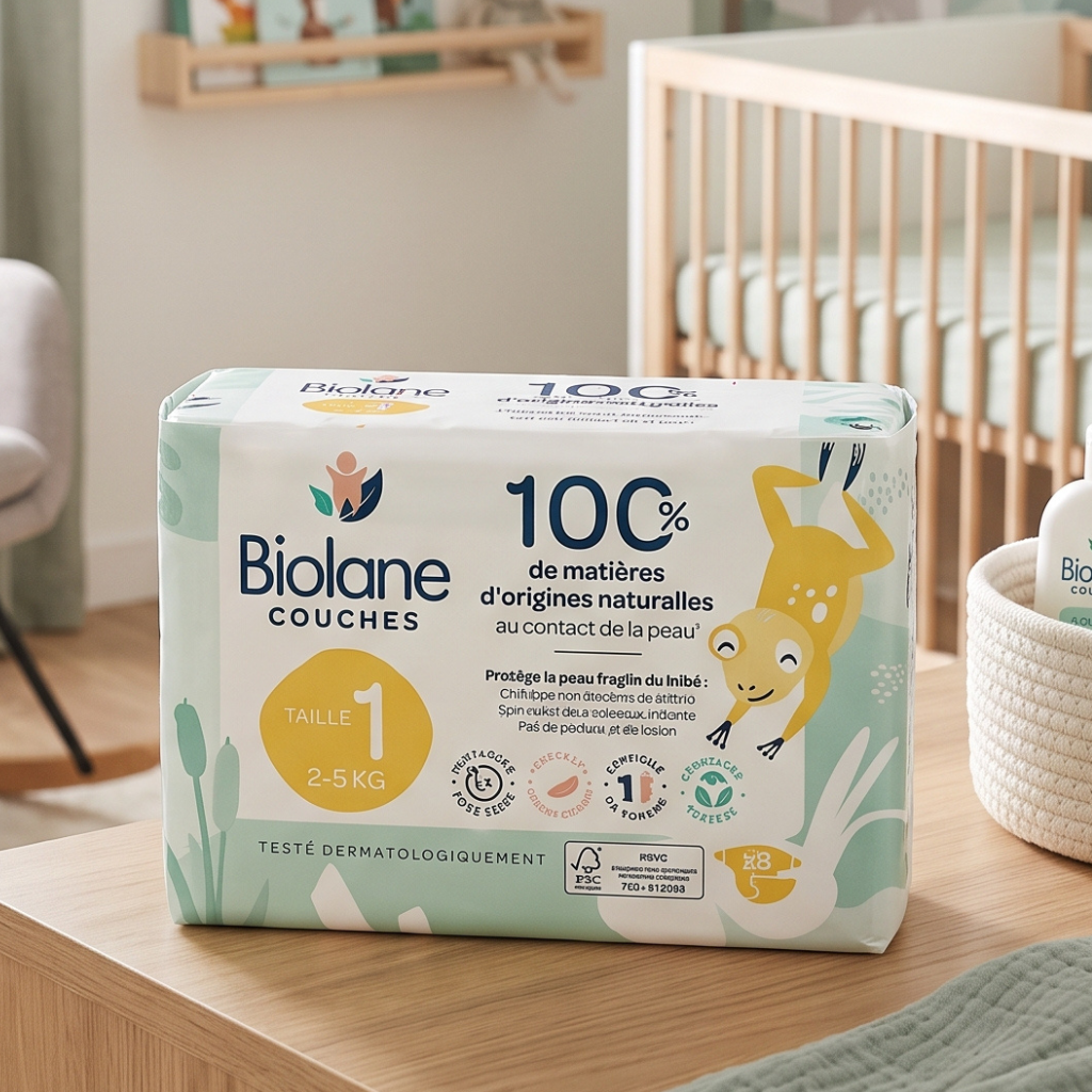 Scutece Naturale Biolane Marimea 1 (2-5 kg), 28 buc