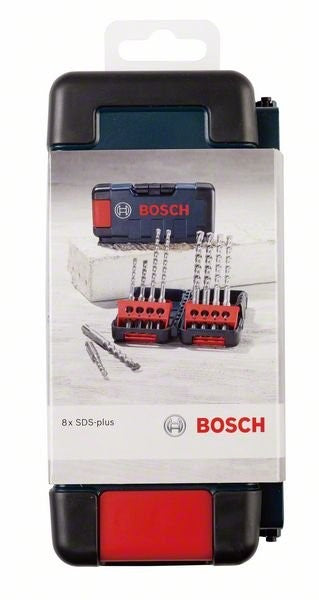 Set de găurit cu ciocan SDS-Plus-3 BOSCH 8 piese, cutie tare 6 x 110 (2x); 6x160 (2x); 8x160 (2x); 10 x 160 (2x) mm 2607019902